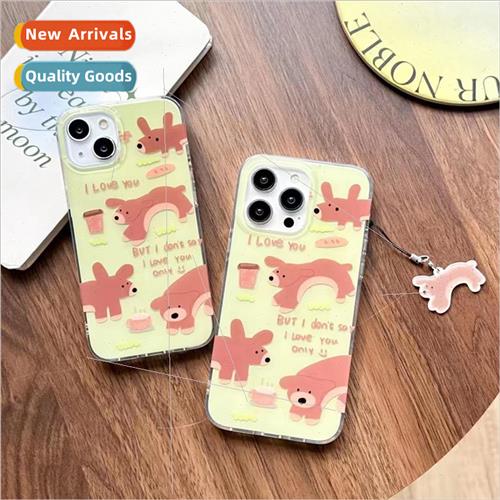ins cartoon cute dachshund 适用 14ProMax phone case iPhone13