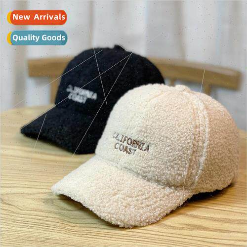 Baseball cap female winter Korea big head circumference lamb
