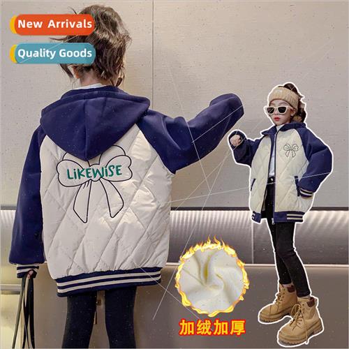 Girls baseball jacket fall and winter  2023 new 适用eign chi