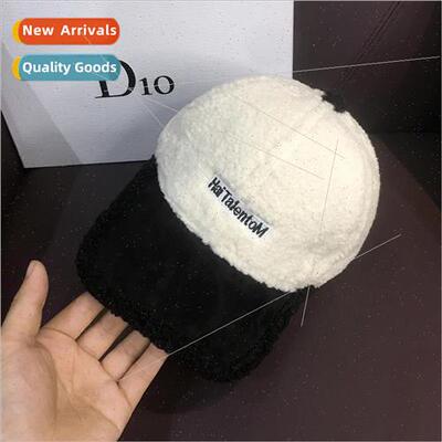 Winter duck tongue cap female ins thickened plush hat fall a
