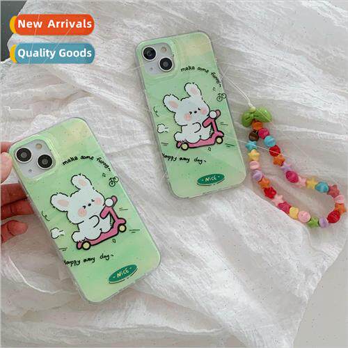 ins fun cute lawn scooter bunny 适用 Apple 13 chain 14ProMax