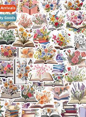 50 pcs of books floral series stickers handbook decoration d