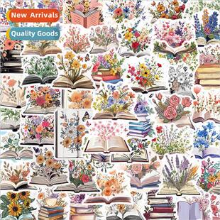 50 pcs of books floral series stickers handbook decoration d
