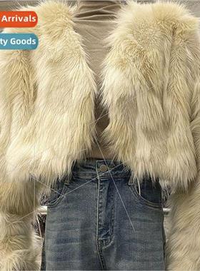 xiao home gradient color imitation fox hair short coat women