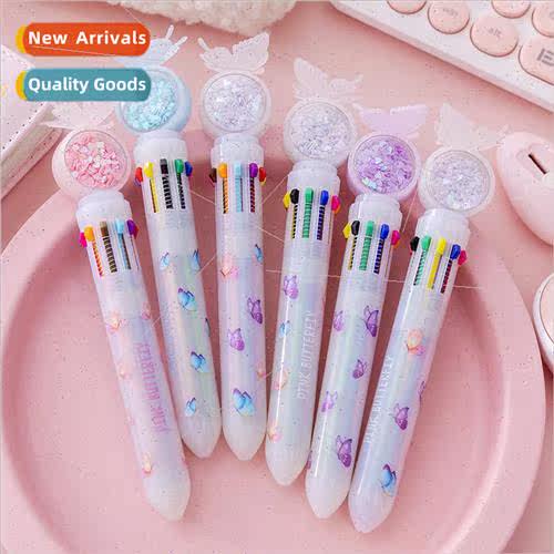 Cartoon new pen multi-color ballpoint pen 10 colors creative