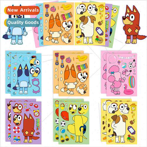 6/pack cartoon cartoon dog puzzle stickers children puzzle e