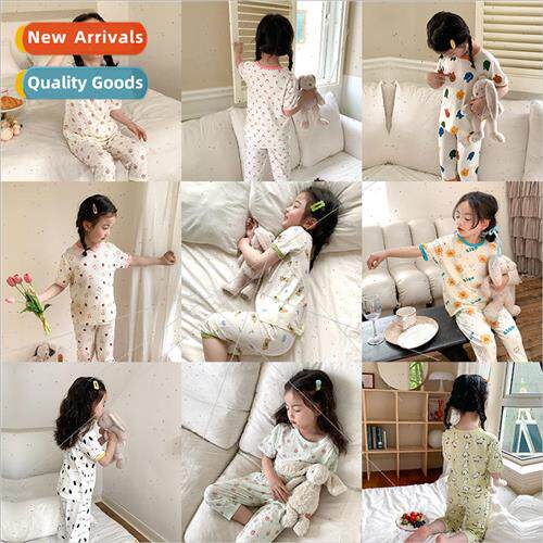 New summer boys and girls cartoon A class pit stripes cotton