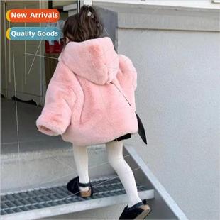 fur and pink temperament coat girls new winter Autumn 2022