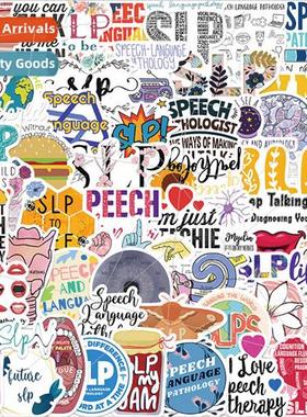 56pcs Speech-Language Pathology SLP Doodle Stickers Can Deco