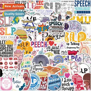 56pcs Speech-Language Pathology SLP Doodle Stickers Can Deco