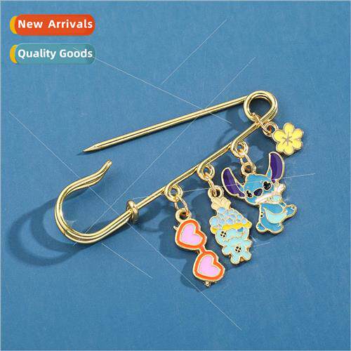 Star Baby Stitch Brooch Fashion Metal Pin Waist Closing Back