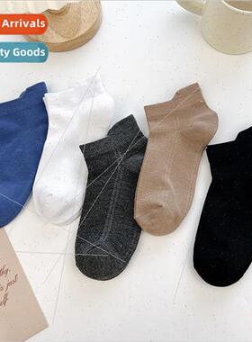 mple solid color boat socks summer thin short socks -slip we