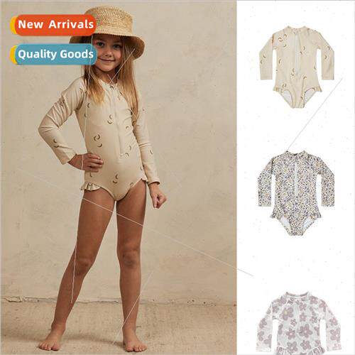Summer girls sweet floral small fresh one-piece swimsuit bab