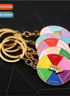 Geometric Alphabet Carousel Rotatable Keychain I FELL Choice