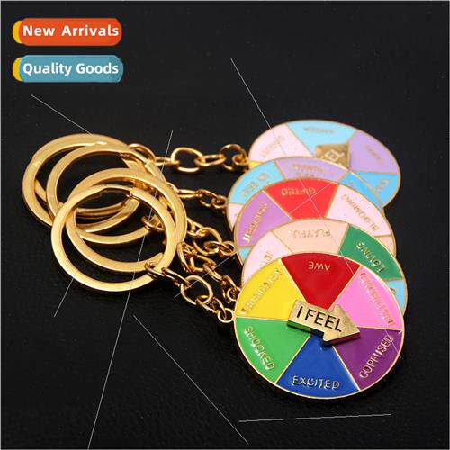 Geometric Alphabet Carousel Rotatable Keychain I FELL Choice