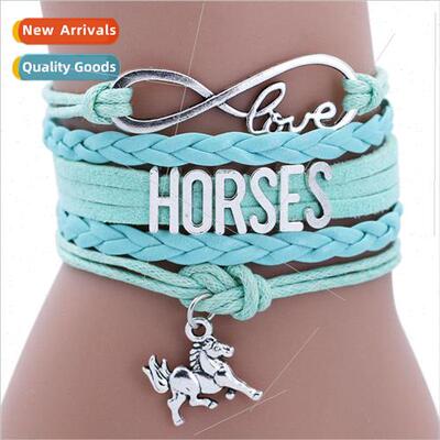 Horse Horse Alphabet Multi-Layer Bracelet Alloy Horse Charm