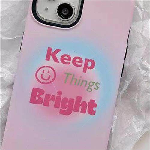 High-color Halo Pink English Smiley 适用 13ProMax Chain iPho