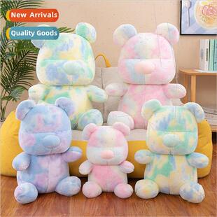 Cartoon violent bear plush toys tie-dye dazzle color teddy b