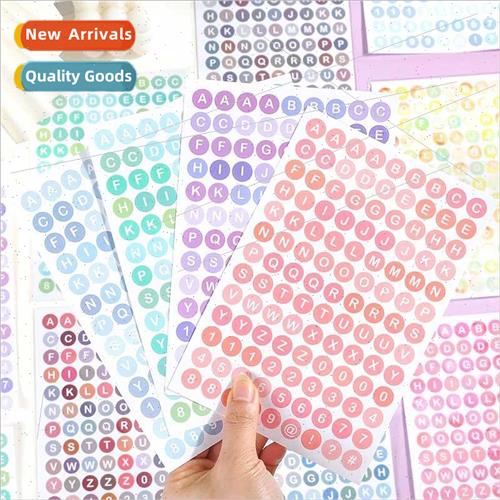 Morandi ins candy color English letters base numbers sticker