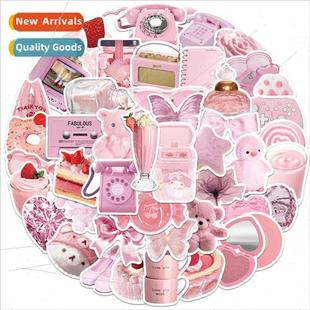 cartoon pattern stickers ins decorat bow pink heart girl