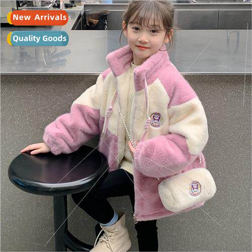 Girls wool sweater fall and winter  2023 new childrens winte