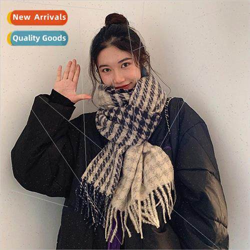 Thousand bird plaid ins scarf female fall and winter 2023 ne