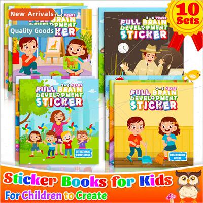 10 volumes of new whole brain development sticker book kinde