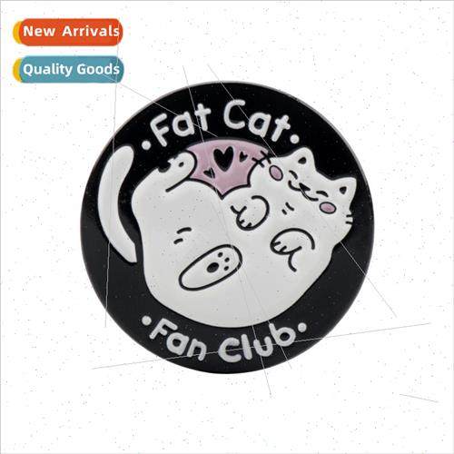 Fat cat cartoon cute cat enamel brooch metal badge clothing