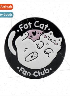 Fat cat cartoon cute cat enamel brooch metal badge clothing
