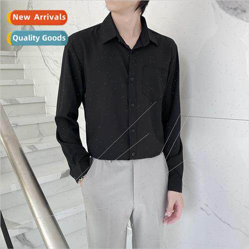 White long-sleeved shirt men loose sense shirt Korean nd stu