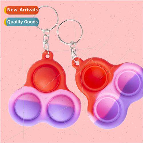 Creative silicone car keychain pendant decompression triangl