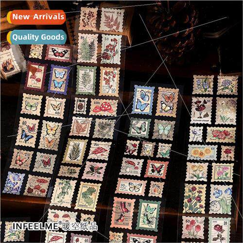 Stickers long tape Age post office vintage stamps no cut han