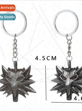 witcher 3 witcher 3 zinc alloy wolf head keychain mens penda