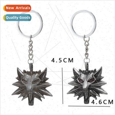 witcher 3 witcher 3 zinc alloy wolf head keychain mens penda