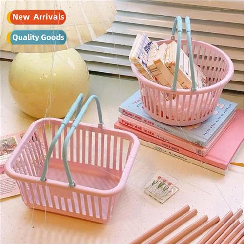 Cartoon cute small carrying basket storage basket desktop co