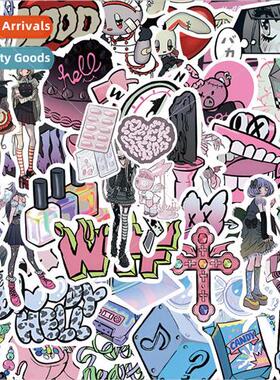60 cartoon domi girl graffiti stickers decorative handbook p