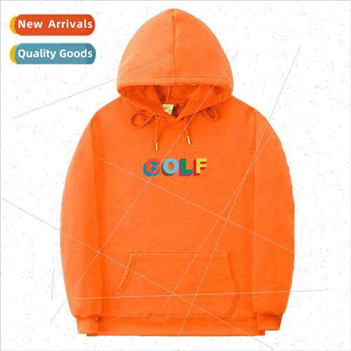 Solid color fleece hooded sweatshirt Golf wang letter print