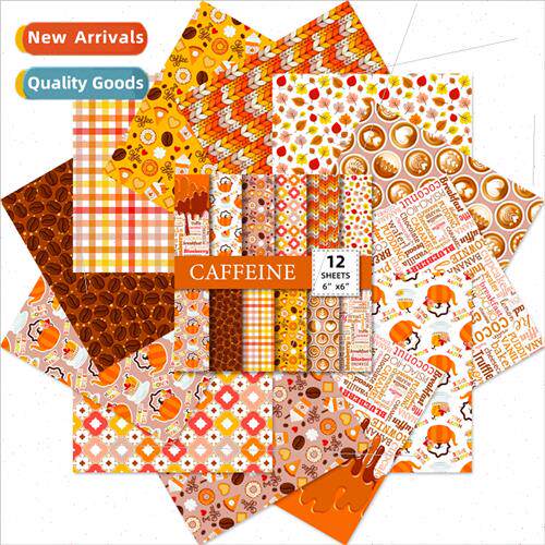 12pcs/pack autumn pattern cute wind handbook material paper