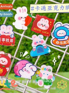 Cartoon cute rabbit acrylic brooch kindergarten creative gif