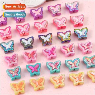 Acrylic dazzle color plating butterfly two-color beads beads