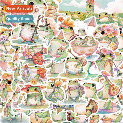 50 cute cartoon colorful juice fat frog graffiti decorative
