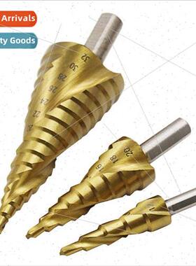Triangle shank titanium plated spiral fluted step drill 4-32