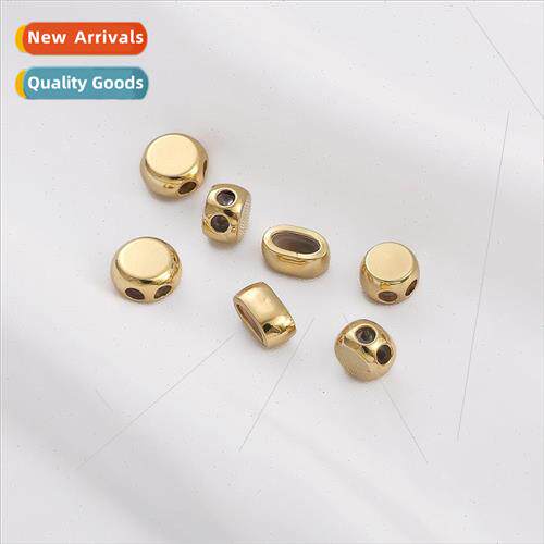 Color-conserving 14K gold-plated two-hole glue plug position