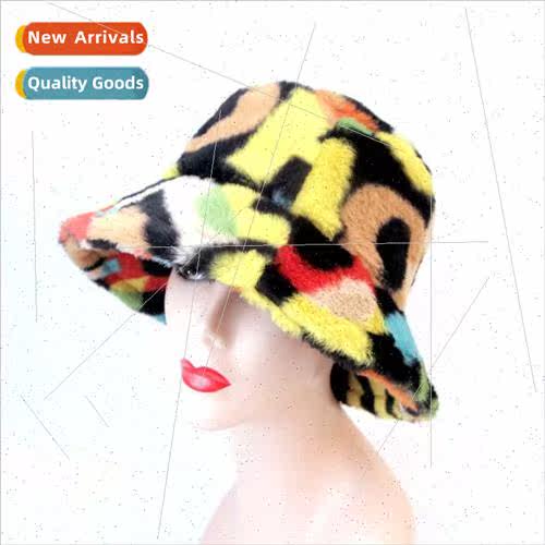 Creative hat female autumn and winter new colorful digital p