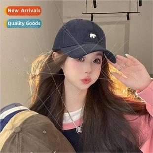 female polar cap new Korea baseball hat embroidered The bear