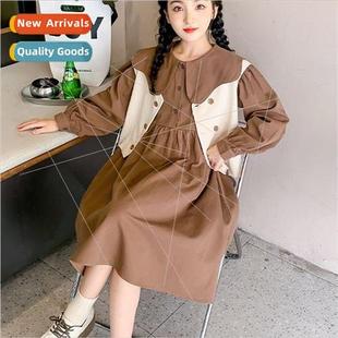 and fall girls dress college 适用eign spring new Girls 2023