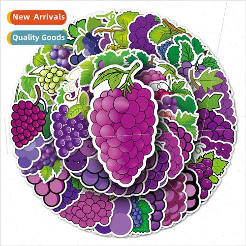 50 grape fruit luggage stickers creative waterproof graffiti