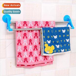 double rod towel Creative suction marking rack cup bathroom