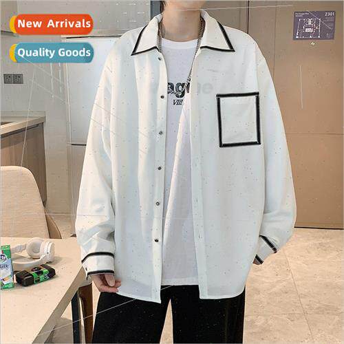 Hong Kong   spelling edge white shirt men and women long-sle