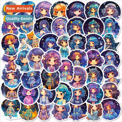 50 Starry ght Girl Stickers New Fantasy Girl Patterns Charac